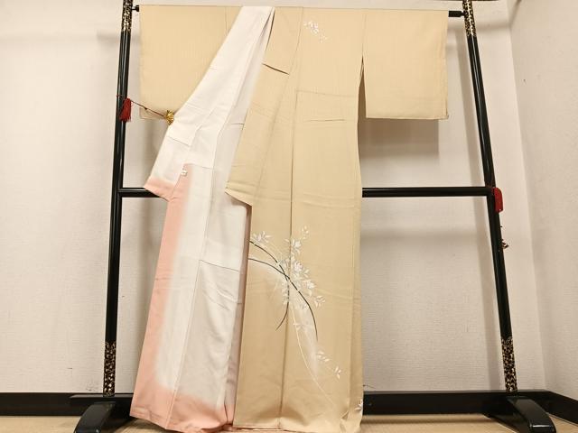 平和屋着物●訪問着 枝花文 暈し染め 正絹 逸品 未使用 AABG2845ph