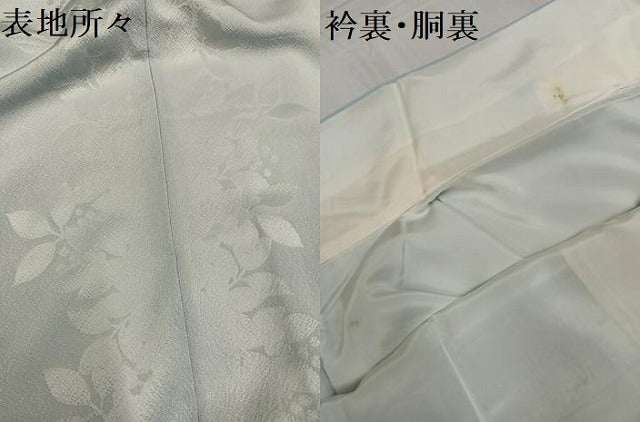 平和屋着物●上質な色無地 南天地紋 蕎麦切色 正絹 逸品 AABG2846ph