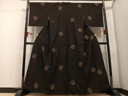 平和屋着物●本場大島紬 カタス9マルキ 地空き 月兎 正絹 逸品 AABG2849ph
