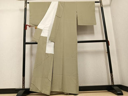 平和屋着物●上質な色無地 利休茶色 正絹 逸品 未使用 AABG2850ph