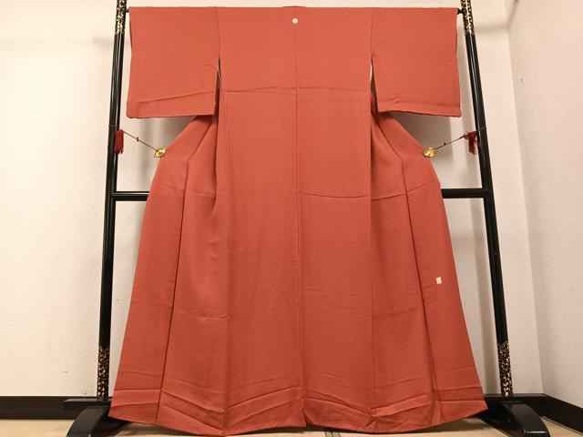 平和屋着物●上質な色無地 作家物 浅緋色 三越扱い 正絹 逸品 AABG2851ph