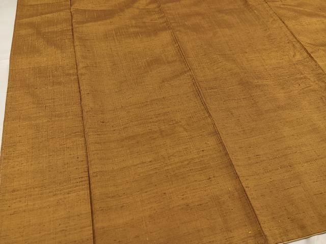平和屋着物●上質な紬 色無地 桑茶色 正絹 逸品 AABG2852ph