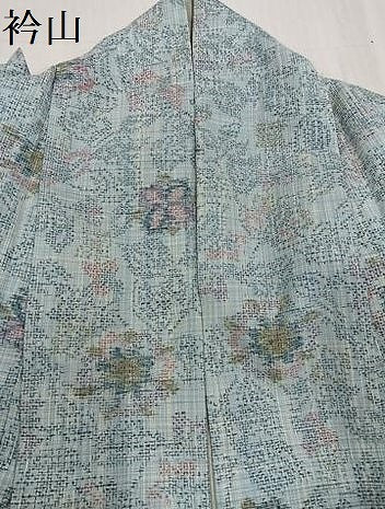 平和屋着物●結城紬　花尽くし　正絹　逸品　AABG2853ph