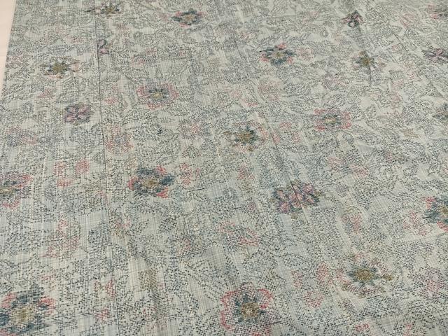平和屋着物●結城紬　花尽くし　正絹　逸品　AABG2853ph