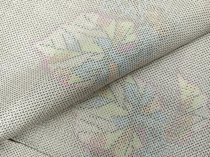 平和屋着物●本場大島紬 白大島 一元絣 舞葉文 正絹 逸品 AABG2854ph