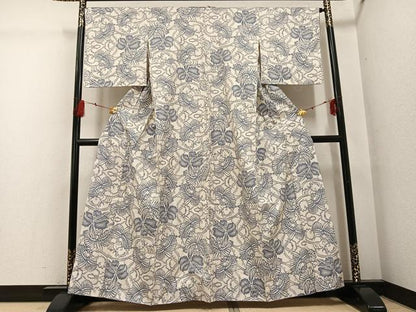 平和屋着物●本場大島紬 一元7マルキ 総絣 草花文 正絹 逸品 AABG2855ph