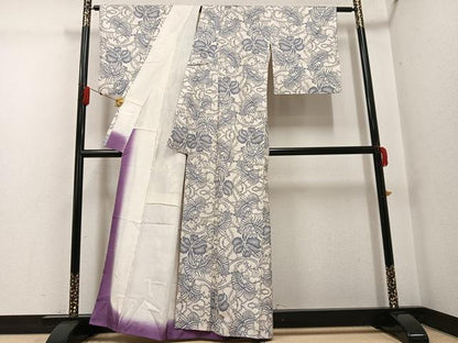 平和屋着物●本場大島紬 一元7マルキ 総絣 草花文 正絹 逸品 AABG2855ph