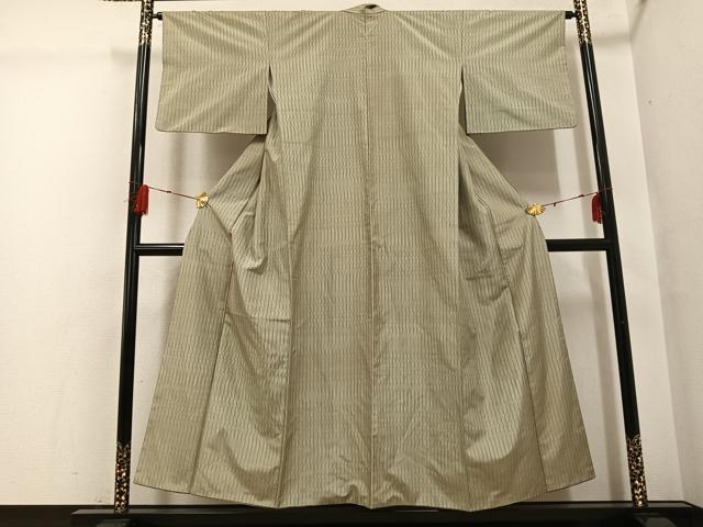 平和屋着物●上質な小紋 紬地 間道 正絹 逸品 AABG2856ph