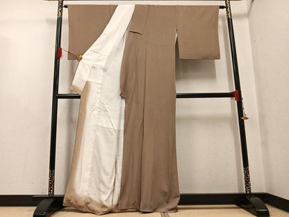 平和屋着物●伝統工芸士 保科土山 小紋 霞文 正絹 逸品 AABG2858ph