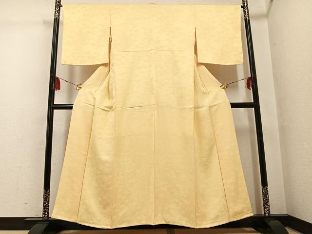 平和屋着物●上質な色無地 松地紋 蜂蜜色 正絹 逸品 AABG2860ph