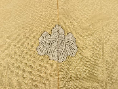 平和屋着物●上質な色無地 松地紋 蜂蜜色 正絹 逸品 AABG2860ph