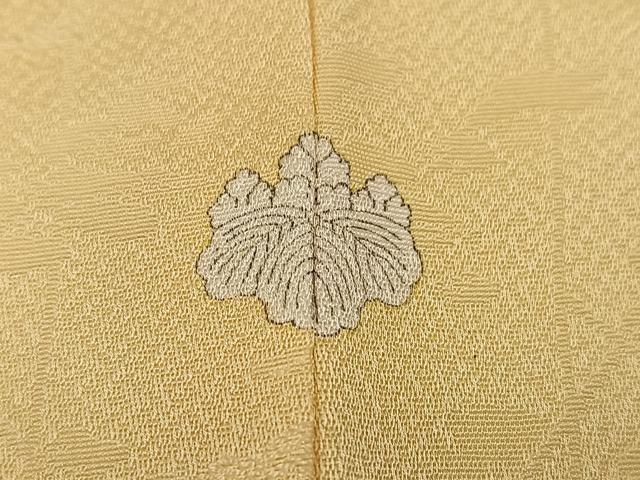 平和屋着物●上質な色無地 松地紋 蜂蜜色 正絹 逸品 AABG2860ph
