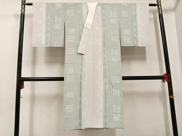 平和屋着物●長襦袢　無双仕立て　間道　正絹　逸品　AABG2866ph