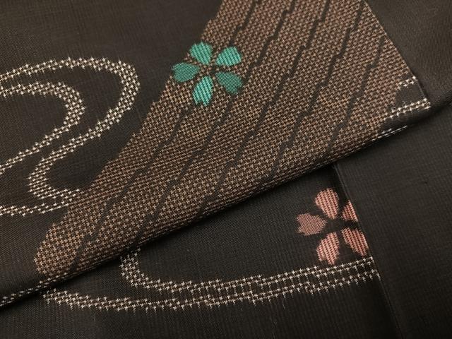 平和屋着物●本場大島紬 一元7マルキ 総絣 花筏文 正絹 逸品 AABG2868ph