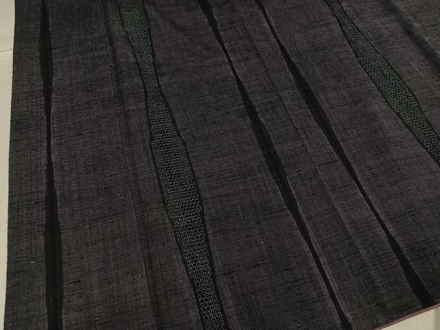 平和屋着物▼結城紬 間道 正絹 逸品 AABG2870ph