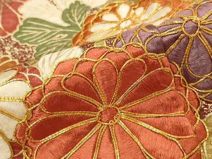 平和屋着物■豪華色留袖 駒刺繍 吉祥松皮菱花文 金彩 正絹 逸品 AABG2884st