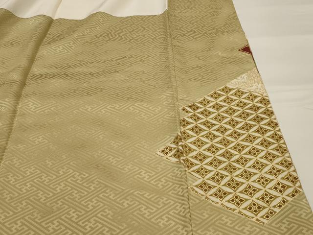 平和屋着物■豪華色留袖 駒刺繍 吉祥松皮菱花文 金彩 正絹 逸品 AABG2884st