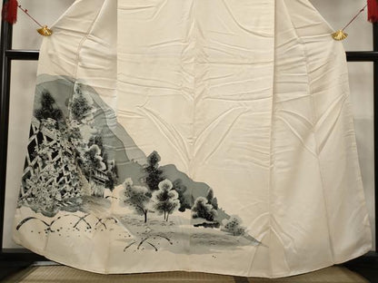 平和屋着物■訪問着 遠山風景文 正絹 逸品 AABG2889st