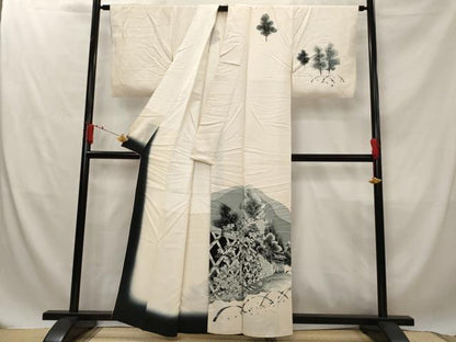 平和屋着物■訪問着 遠山風景文 正絹 逸品 AABG2889st
