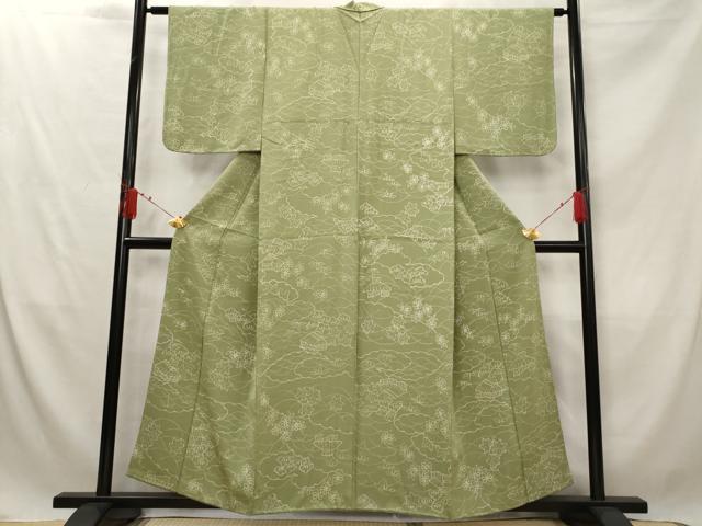 平和屋着物■上質な小紋 ろうけつ染め 風景花文 正絹 逸品 AABG2892st