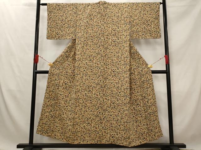 平和屋着物■上質な小紋 花蝶文 正絹 逸品 AABG2894st