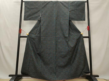 平和屋着物■上質な紬 天井花文 正絹 逸品 未使用 AABG2897st