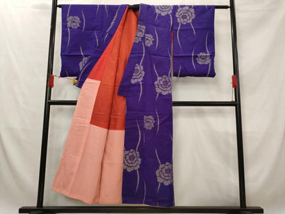 平和屋着物■アンティーク 大正ロマン 紬 舞花文 正絹 逸品 AABG2898st