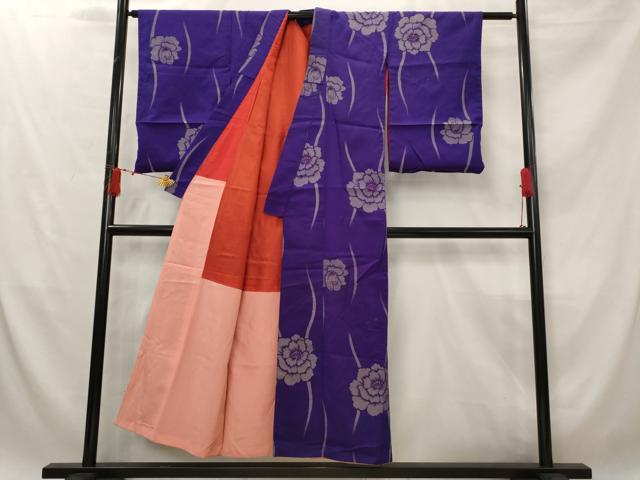 平和屋着物■アンティーク 大正ロマン 紬 舞花文 正絹 逸品 AABG2898st