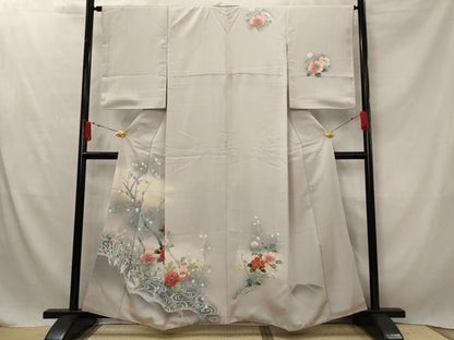 平和屋着物■訪問着　流水花鳥文　暈し染め　金糸　正絹　逸品　AABG2905st