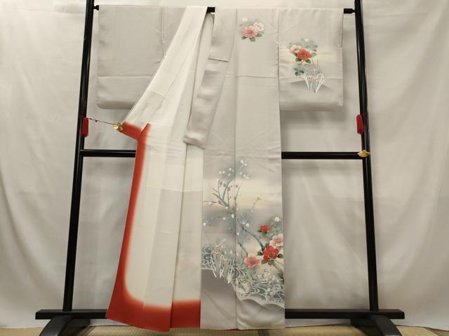 平和屋着物■訪問着　流水花鳥文　暈し染め　金糸　正絹　逸品　AABG2905st