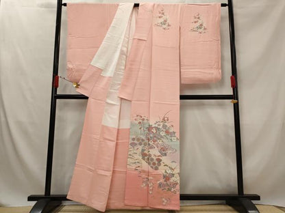 平和屋着物■訪問着　流水花鳥文　暈し染め　金彩　正絹　逸品　AABG2909st