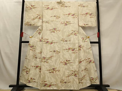 平和屋着物■上質な小紋 雲取り花文 金彩 正絹 逸品 AABG2917st