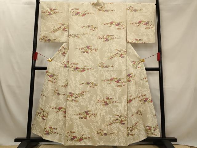 平和屋着物■上質な小紋 雲取り花文 金彩 正絹 逸品 AABG2917st