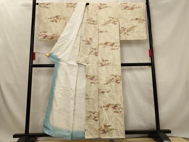 平和屋着物■上質な小紋 雲取り花文 金彩 正絹 逸品 AABG2917st