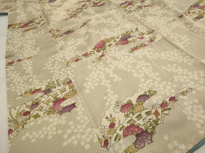 平和屋着物■上質な小紋 雲取り花文 金彩 正絹 逸品 AABG2917st