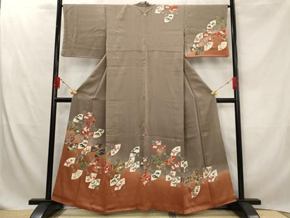 平和屋着物■訪問着　扇繋文様　暈し染め　金彩　正絹　逸品　AABG2918st