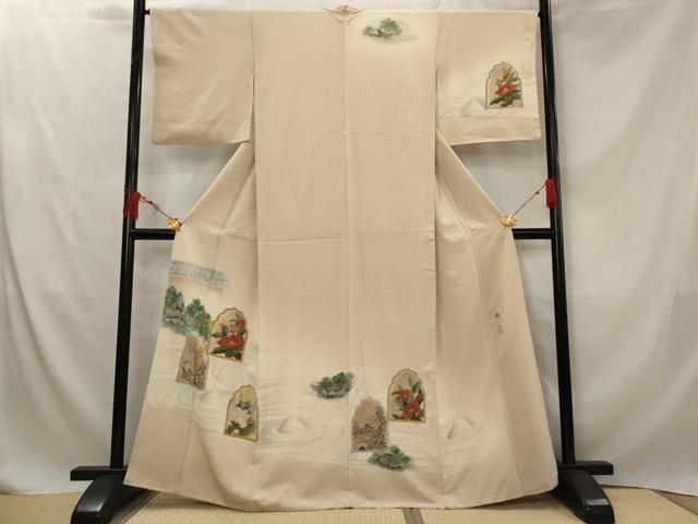 平和屋着物■訪問着 作家物 風景花文 暈し染め 金銀彩 正絹 逸品 AABG2933st
