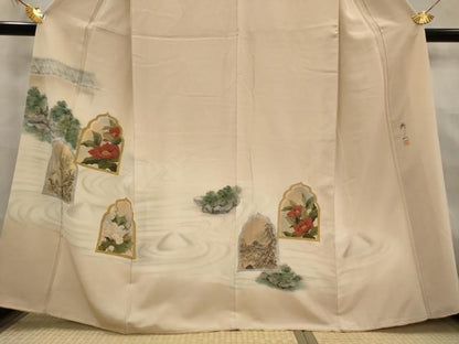 平和屋着物■訪問着 作家物 風景花文 暈し染め 金銀彩 正絹 逸品 AABG2933st