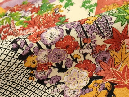 平和屋着物■上質な小紋　切嵌花丸文　正絹　逸品　未使用　AABG2950st