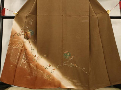 平和屋着物■訪問着 雪輪花文 暈し染め 金彩 正絹 逸品 AABG2952st
