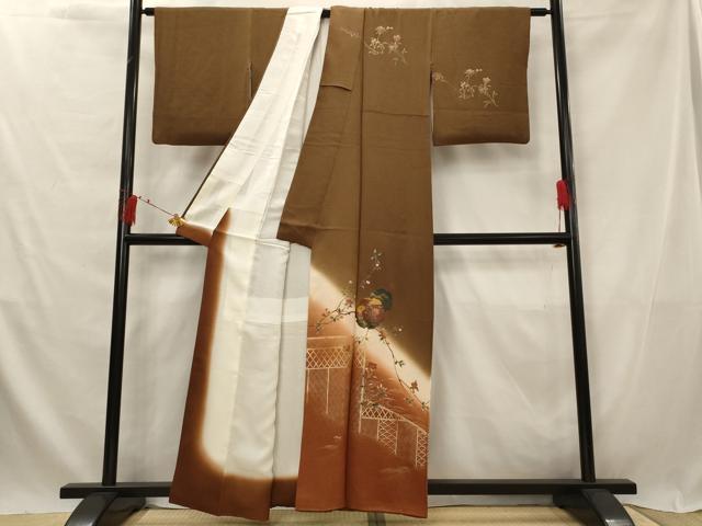 平和屋着物■訪問着 雪輪花文 暈し染め 金彩 正絹 逸品 AABG2952st