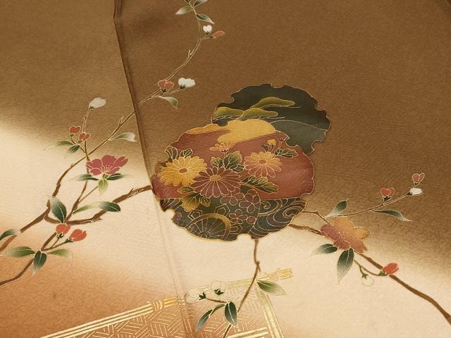 平和屋着物■訪問着 雪輪花文 暈し染め 金彩 正絹 逸品 AABG2952st