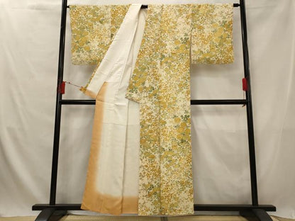 平和屋着物■上質な小紋 草花尽くし 鬼しぼ縮緬 正絹 逸品 AABG2953st