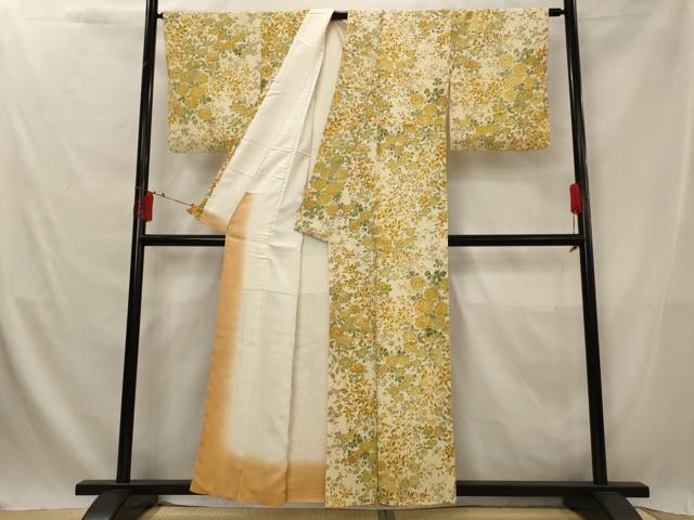 平和屋着物■上質な小紋 草花尽くし 鬼しぼ縮緬 正絹 逸品 AABG2953st