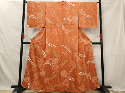 平和屋着物■上質な小紋　総絞り　葵　正絹　逸品　AABG2959st