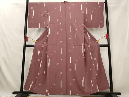 平和屋着物■上質な小紋 蛍暈し 矢羽根絣文様 正絹 逸品 AABG2960st