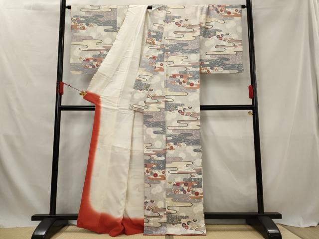 平和屋着物■上質な小紋 エ霞花文 金彩 正絹 逸品 AABG2961st