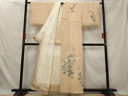 平和屋着物■訪問着　草花文　正絹　逸品　AABG2965st