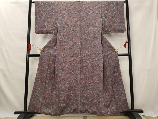 平和屋着物■上質な小紋　草花づくし　正絹　逸品　AABG2966st