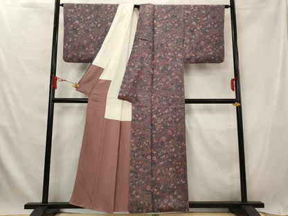 平和屋着物■上質な小紋　草花づくし　正絹　逸品　AABG2966st